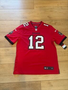Nike Red Buccaneers #12 Tom Brady Men's Football Jersey